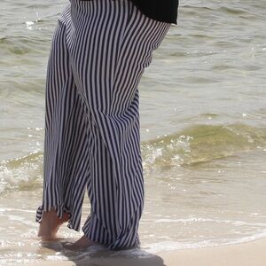 Black and White Striped Pants